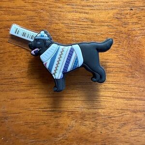 CROCS Black Lab Jibbitz with Sweater